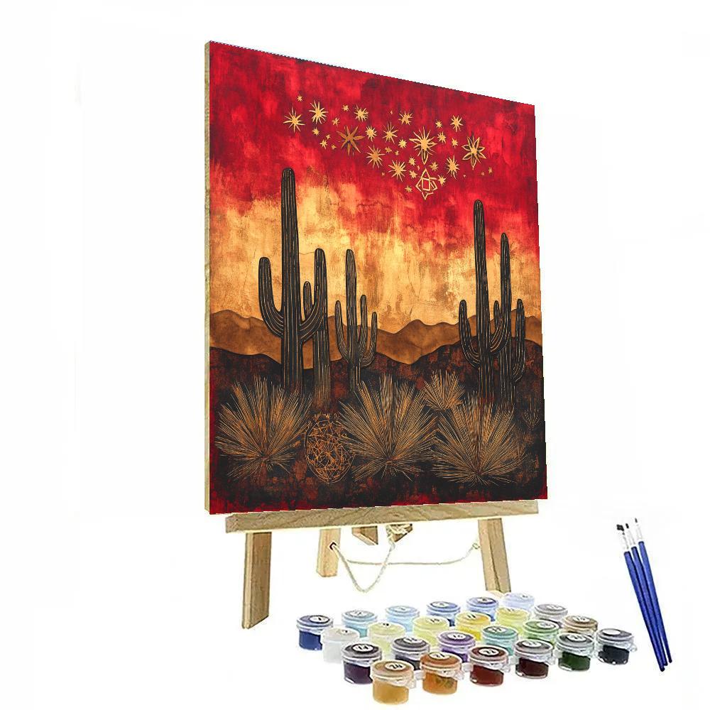 Frida Kahlo Inspired Mourning Cactus Sonata paint by numbers