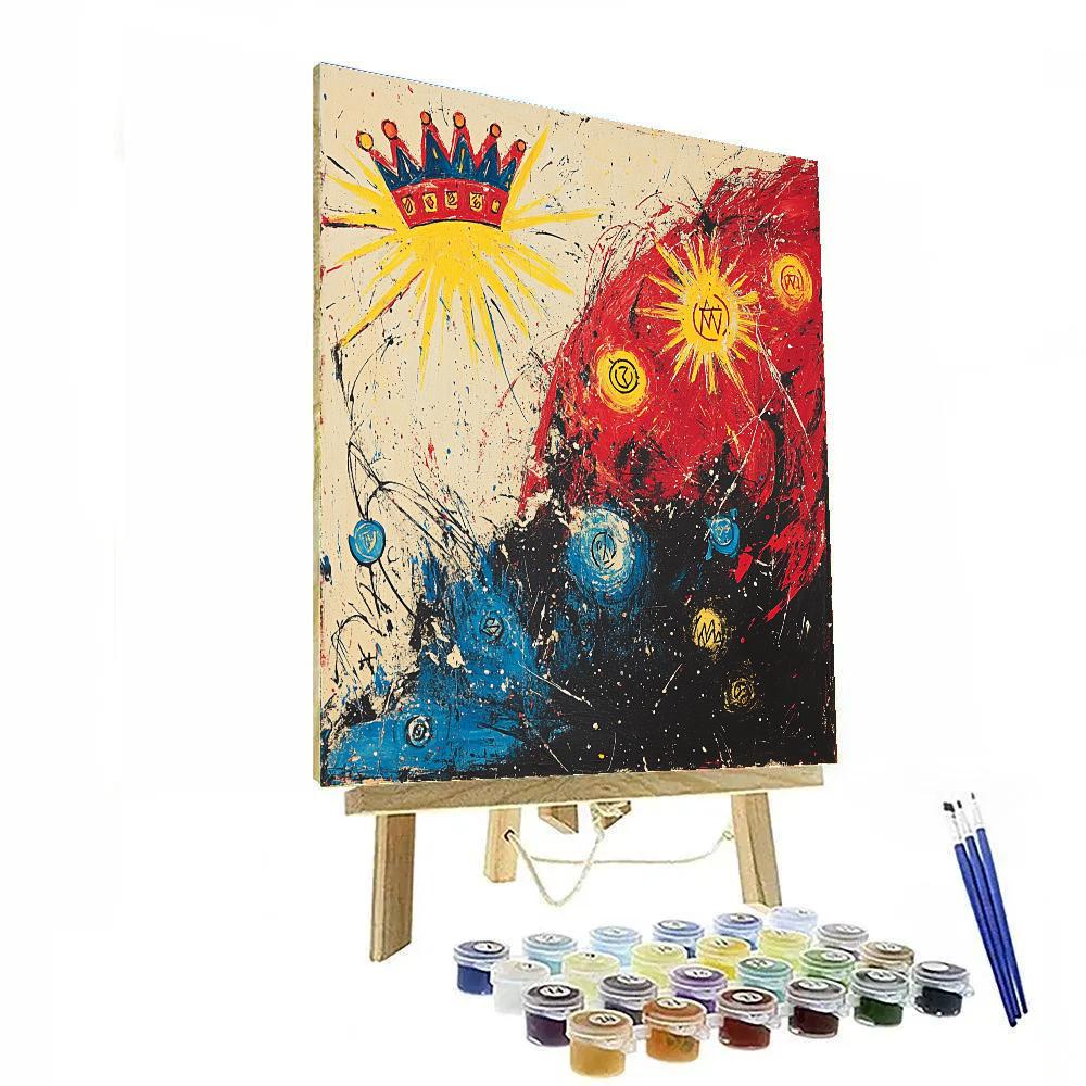 Jean-Michel Basquiat Inspired Cosmic Crown Nebula paint by numbers