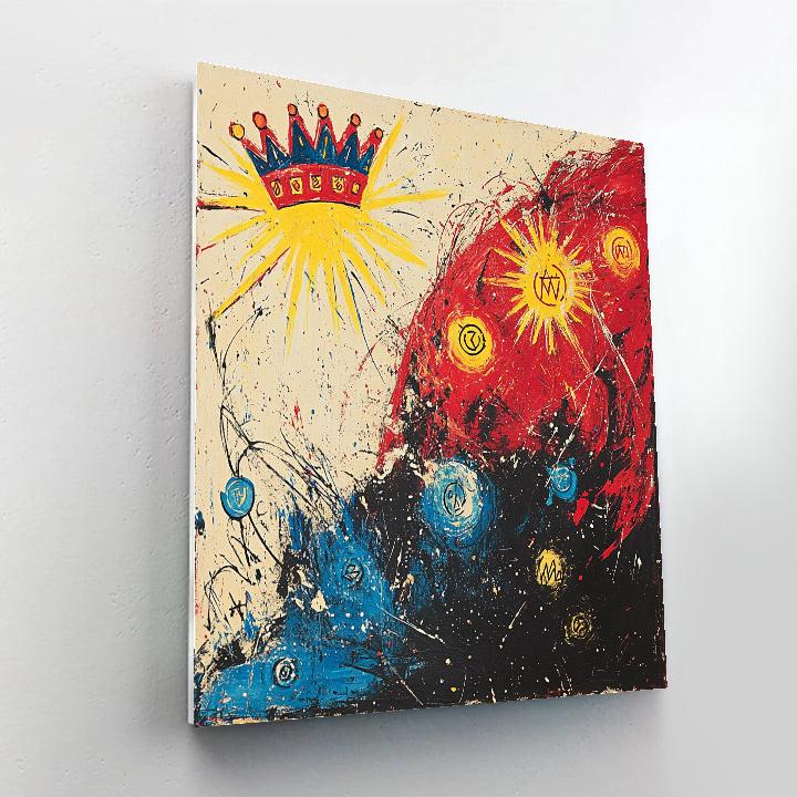 Jean-Michel Basquiat Inspired Cosmic Crown Nebula paint by numbers