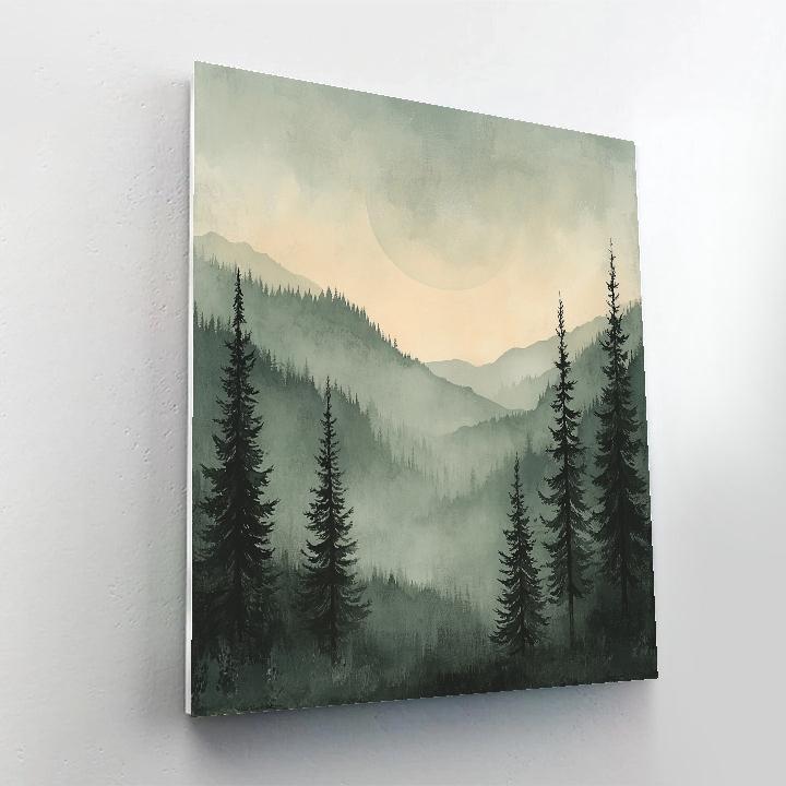 Zhao Mengfu Inspired Misty Celestial Pines Paint by numbers art