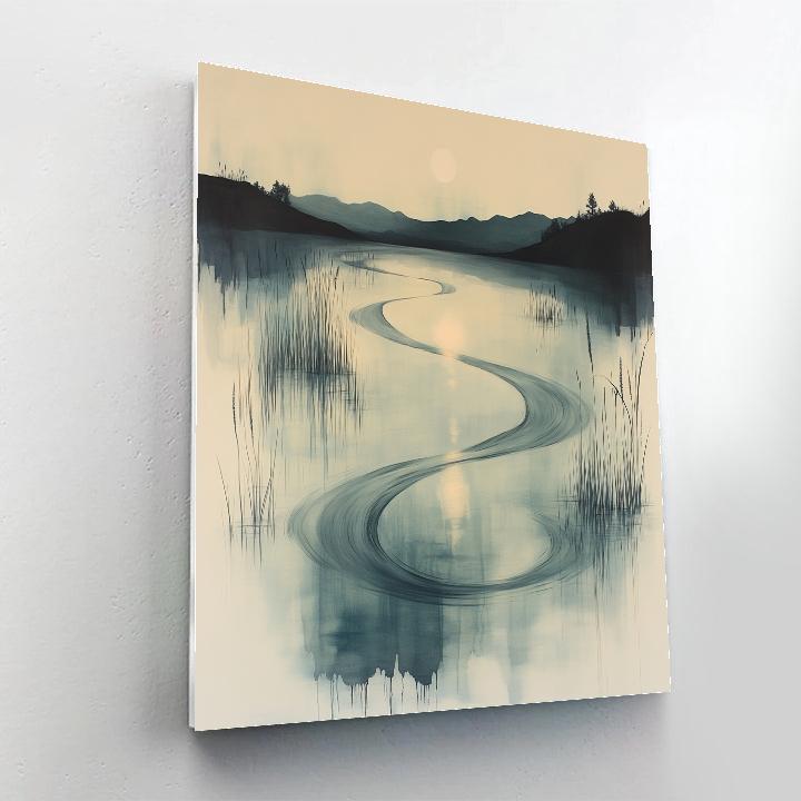 Zhao Mengfu Inspired Lunar River Of Ink Number painting