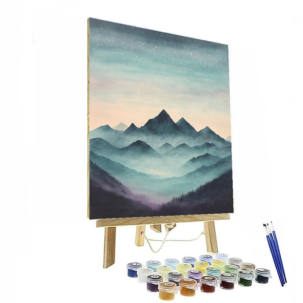 Zhao Mengfu Inspired Mountain Echo Nebula Paint by numbers art