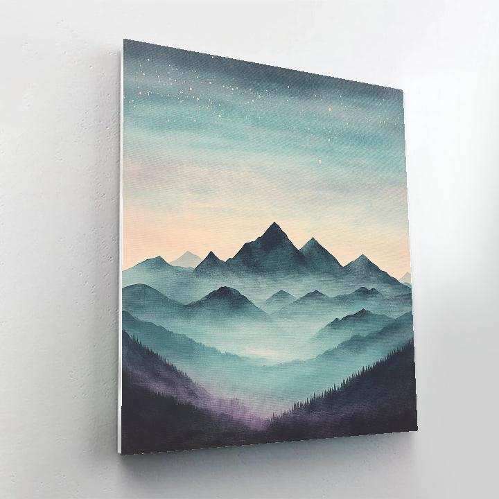 Zhao Mengfu Inspired Mountain Echo Nebula Paint by numbers art