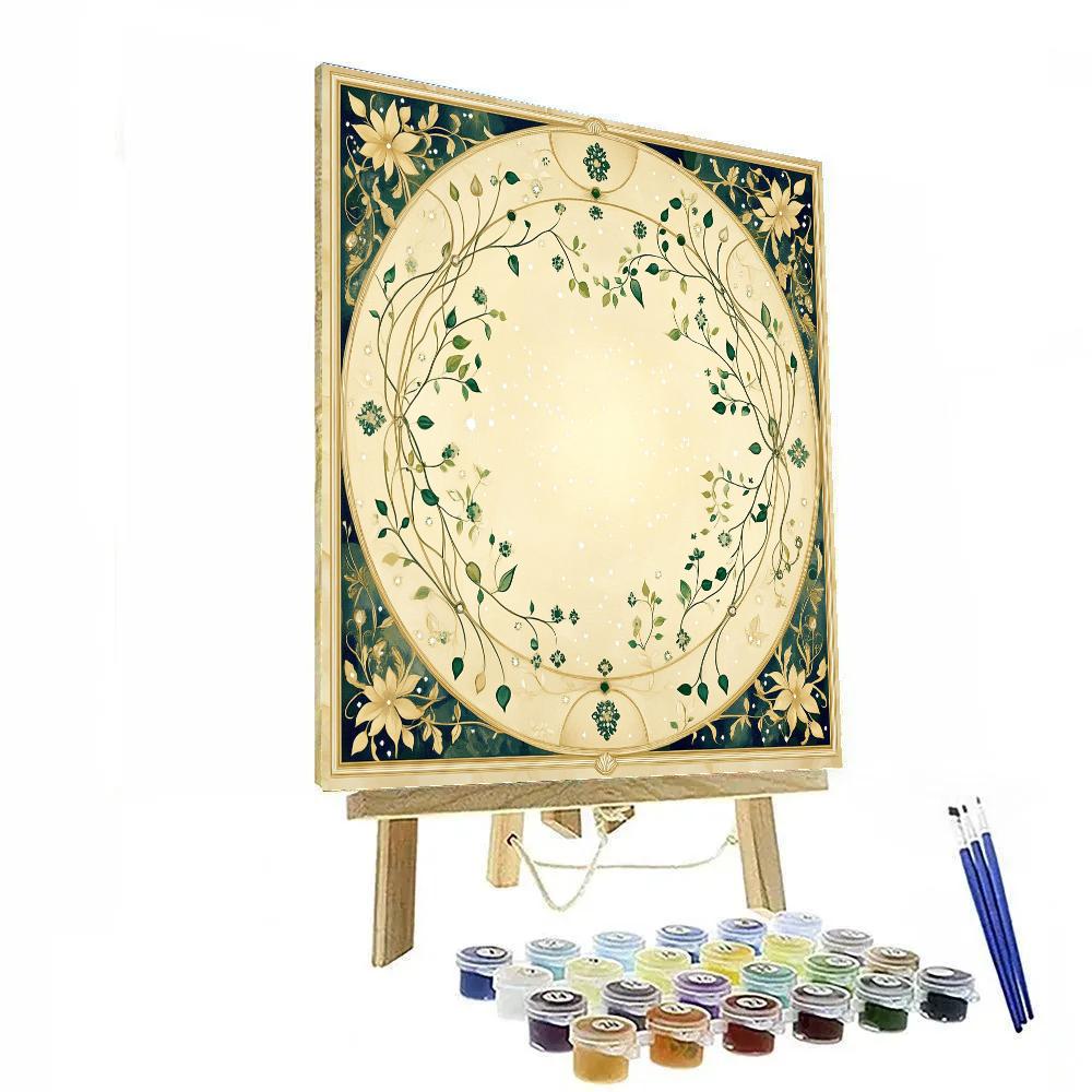 Alphonse Mucha Inspired Celestial Botany paint by numbers