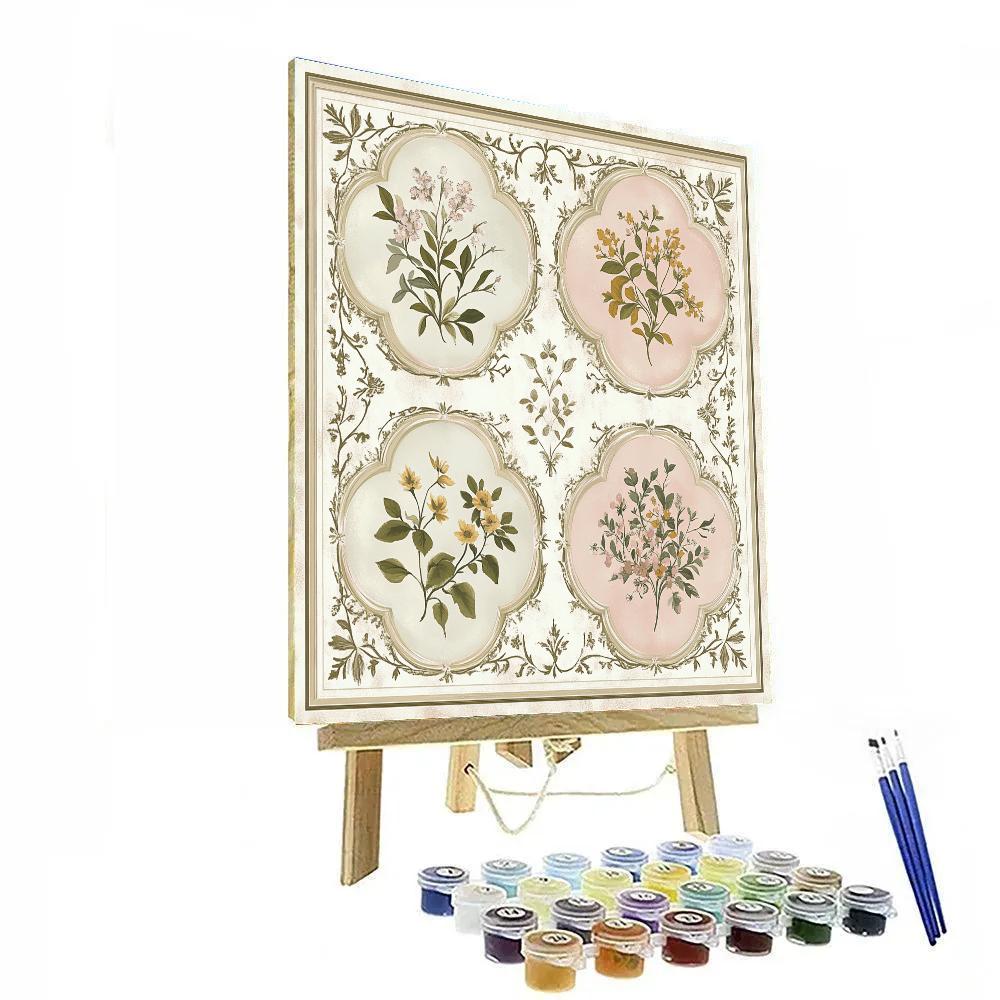 Alphonse Mucha Inspired Seasons In Bloom paint by numbers