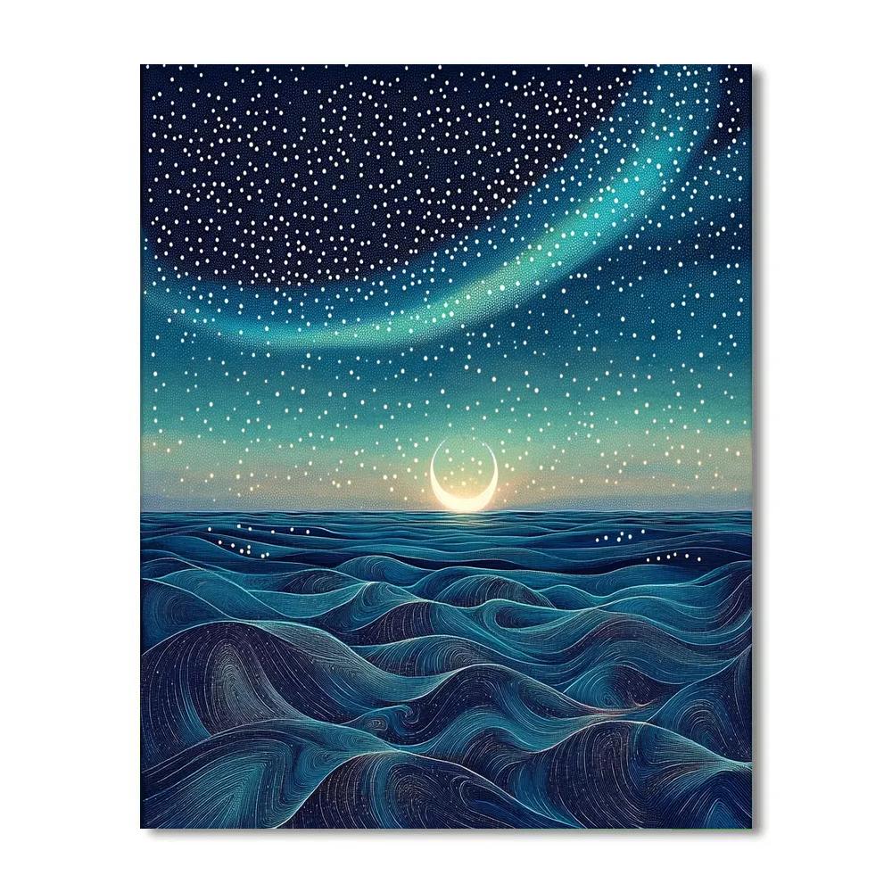 Georges Seurat Inspired Celestial Tide paint by color
