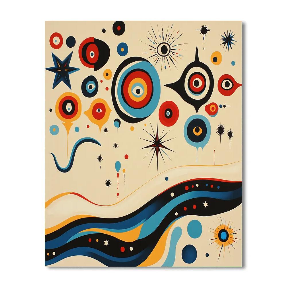 Joan Miró Inspired Celestial Playground painting number kit