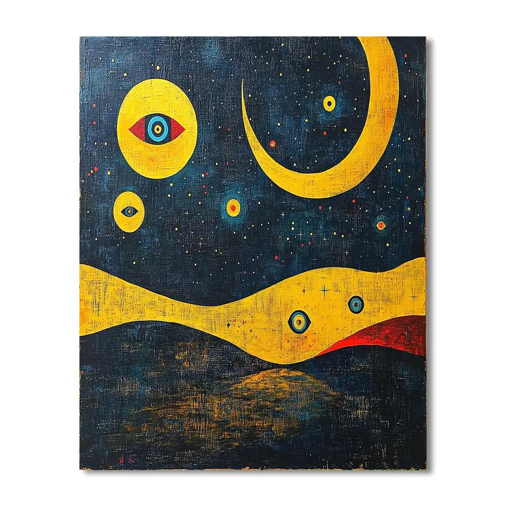 Joan Miró Inspired Nocturne Of Floating Eyes Paint by numbers art