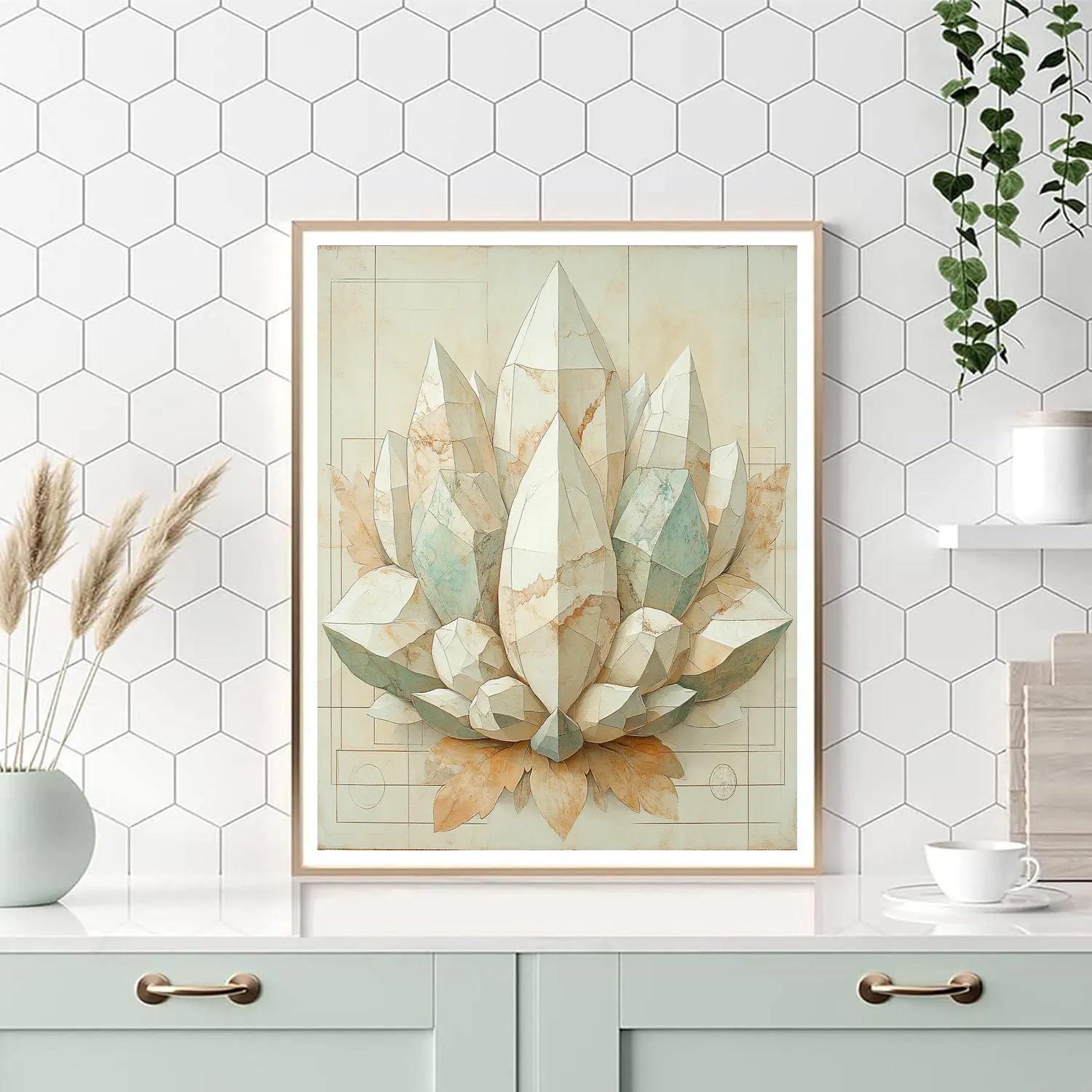 Michelangelo Inspired Quartz Blossom Number painting