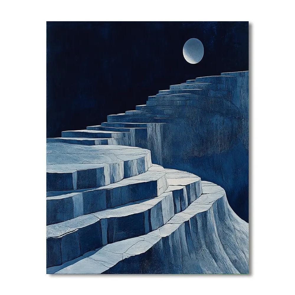 Michelangelo Inspired Lunar Scarps paint by number