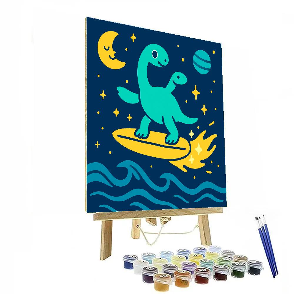 Starlight Surfing Plesiosaur painting number kit
