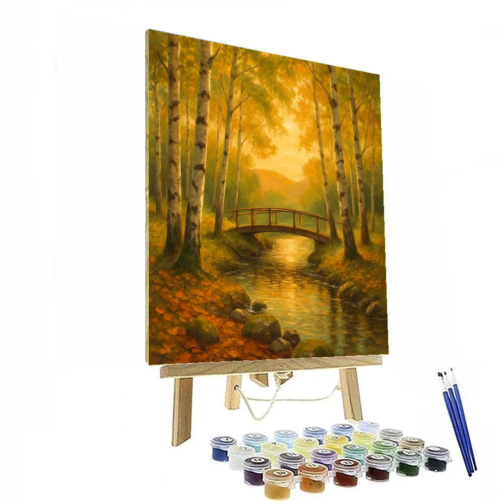 Golden Birch Crossing Numbered painting kits