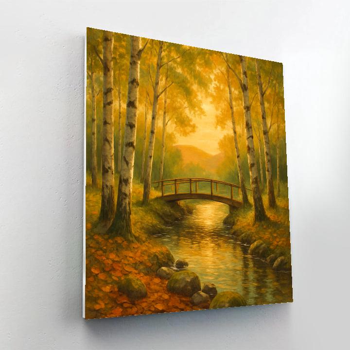 Golden Birch Crossing Numbered painting kits