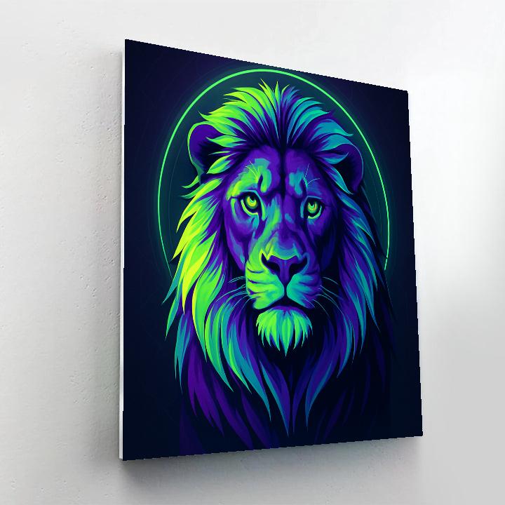 Neon Lion Monarch paint by number