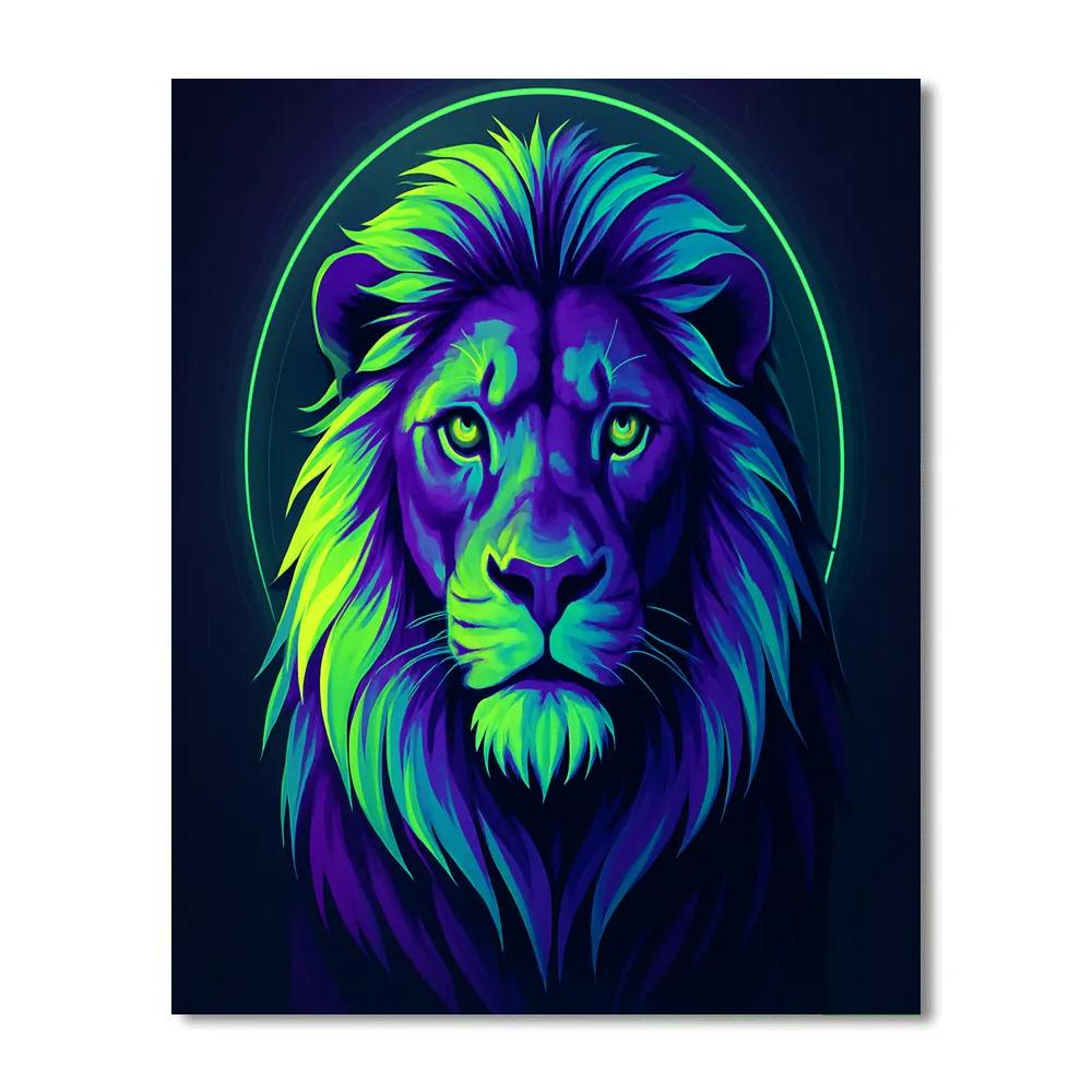 Neon Lion Monarch paint by number