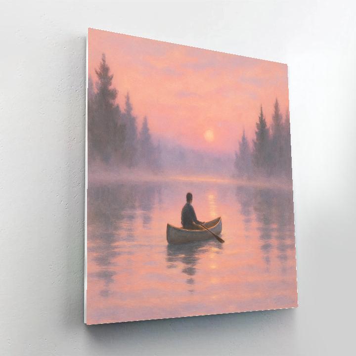 Dawn Canoe On Glass Lake Paint by numbers art