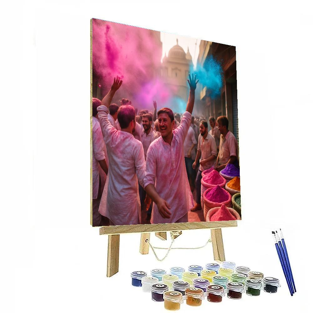Holi Celebration In Mathura paint by color