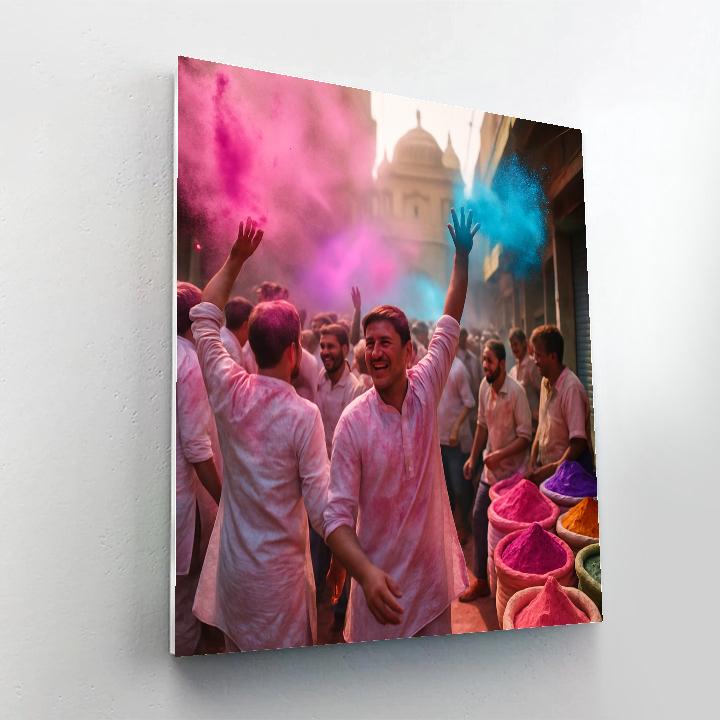 Holi Celebration In Mathura paint by color