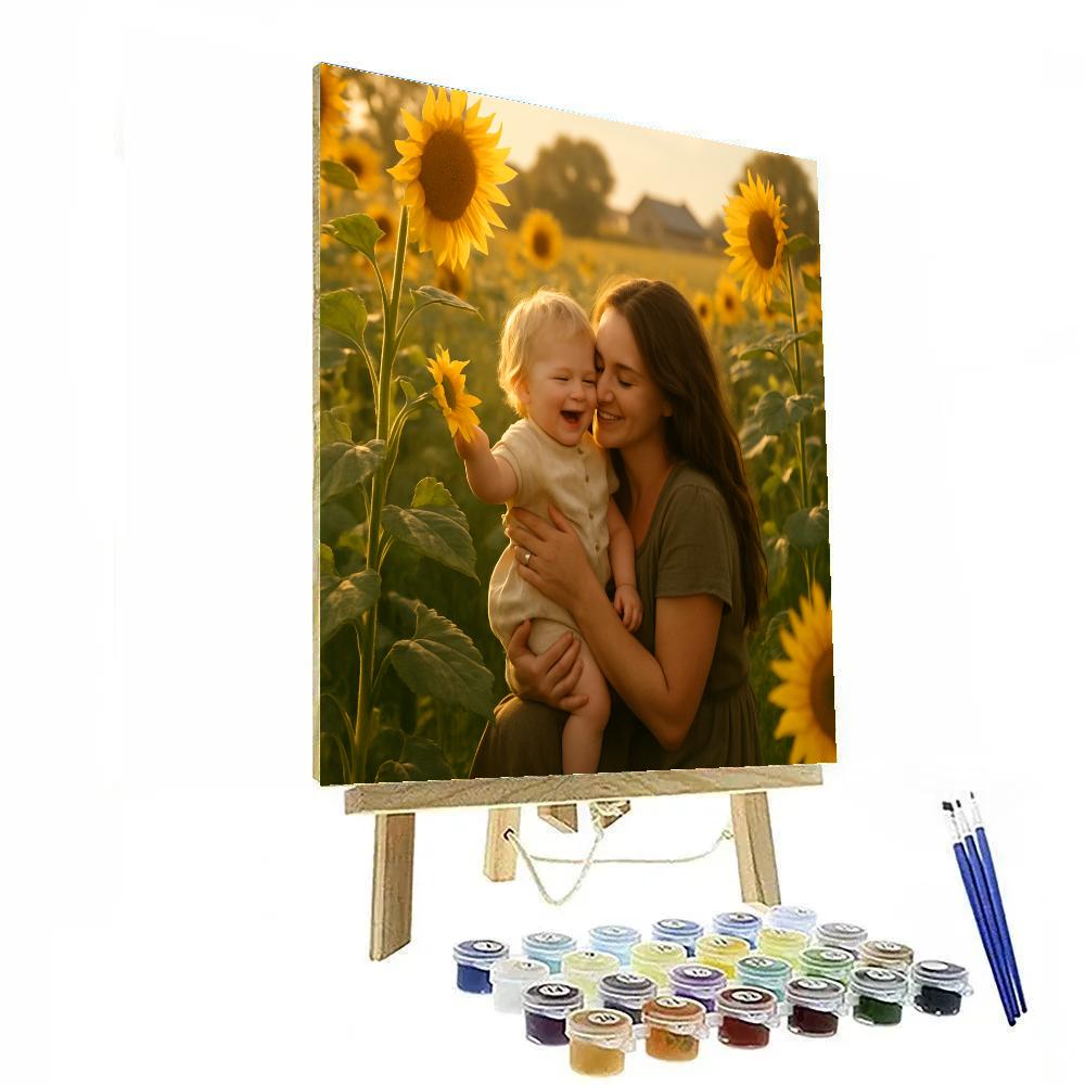 Sunflower Field Embrace Number painting