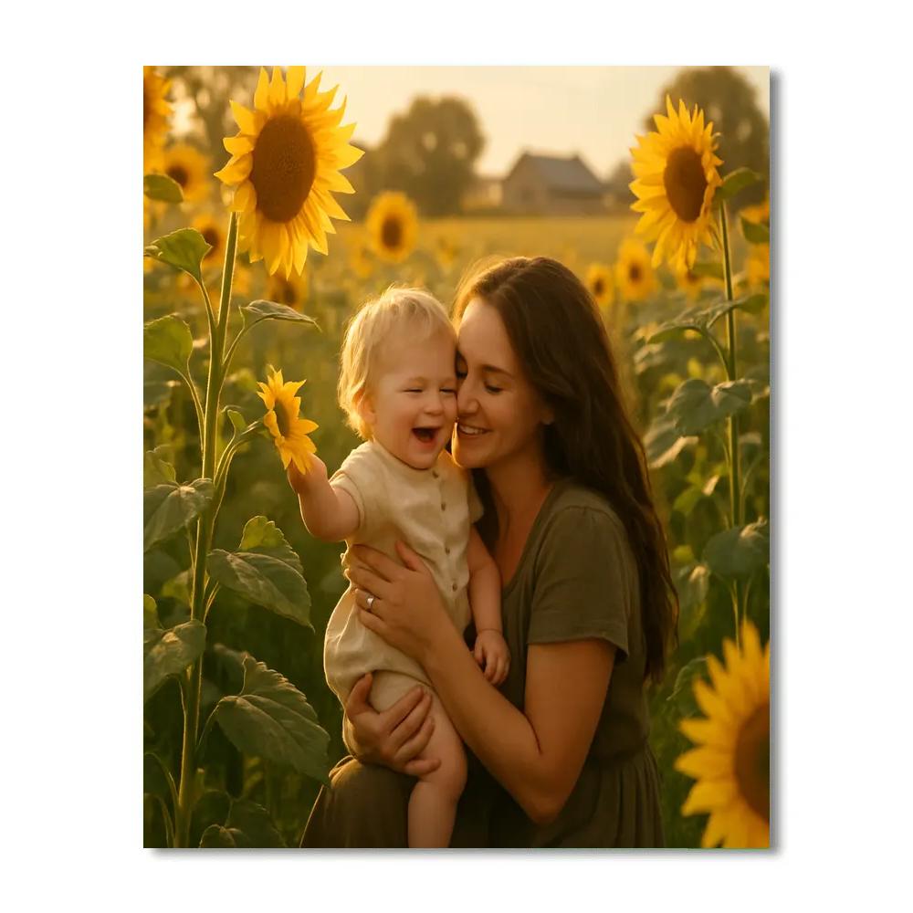 Sunflower Field Embrace Number painting