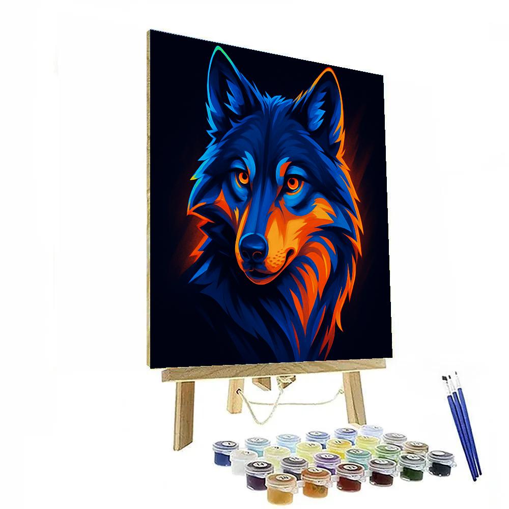 Aurora Wolf Gaze Painting by numbers kit