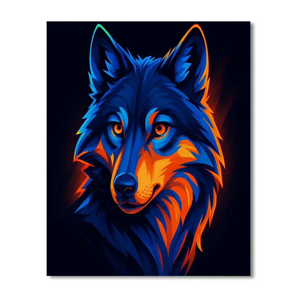 Aurora Wolf Gaze Painting by numbers kit