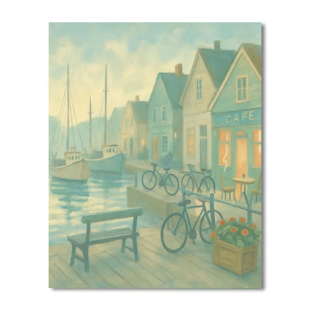 Harbor Cafe Morning Paint by numbers kits
