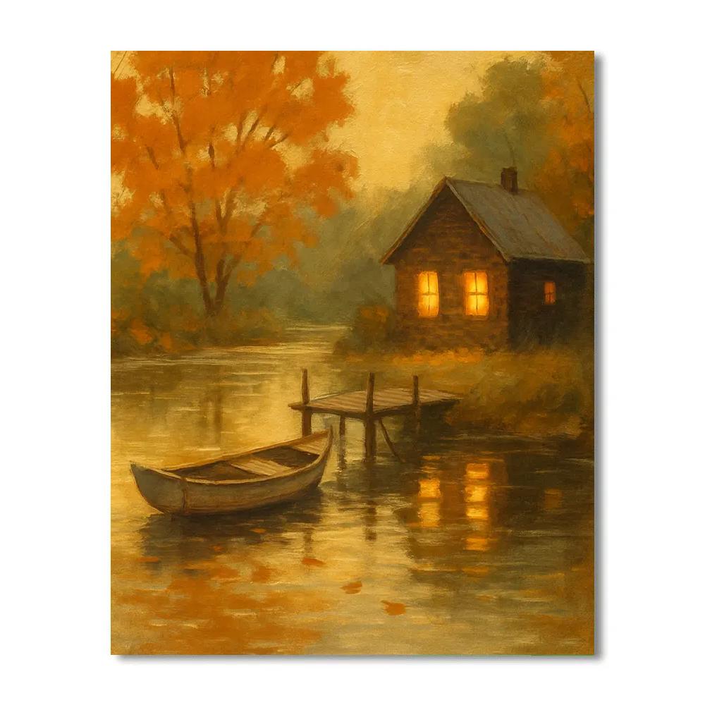 Cabin Window Reflections paint by number