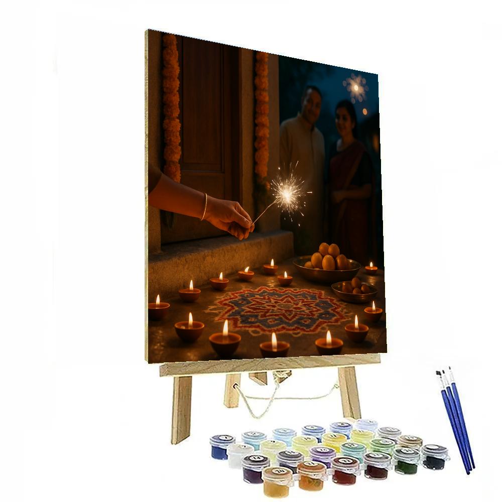 Diwali Doorstep At Dusk Paint by numbers kits