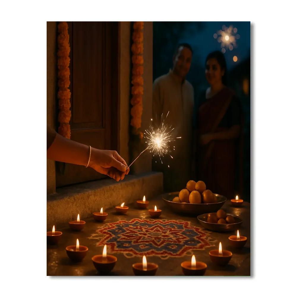 Diwali Doorstep At Dusk Paint by numbers kits