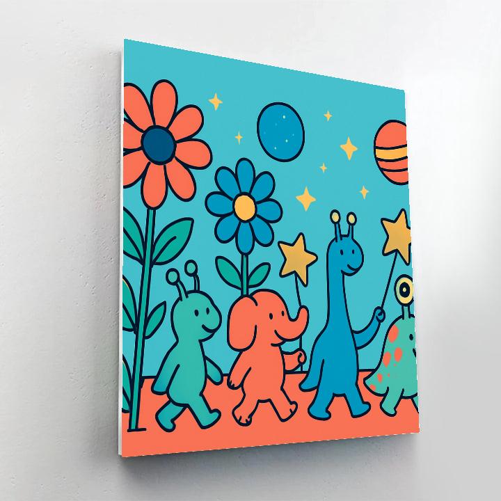 Galactic Garden Parade paint by numbers