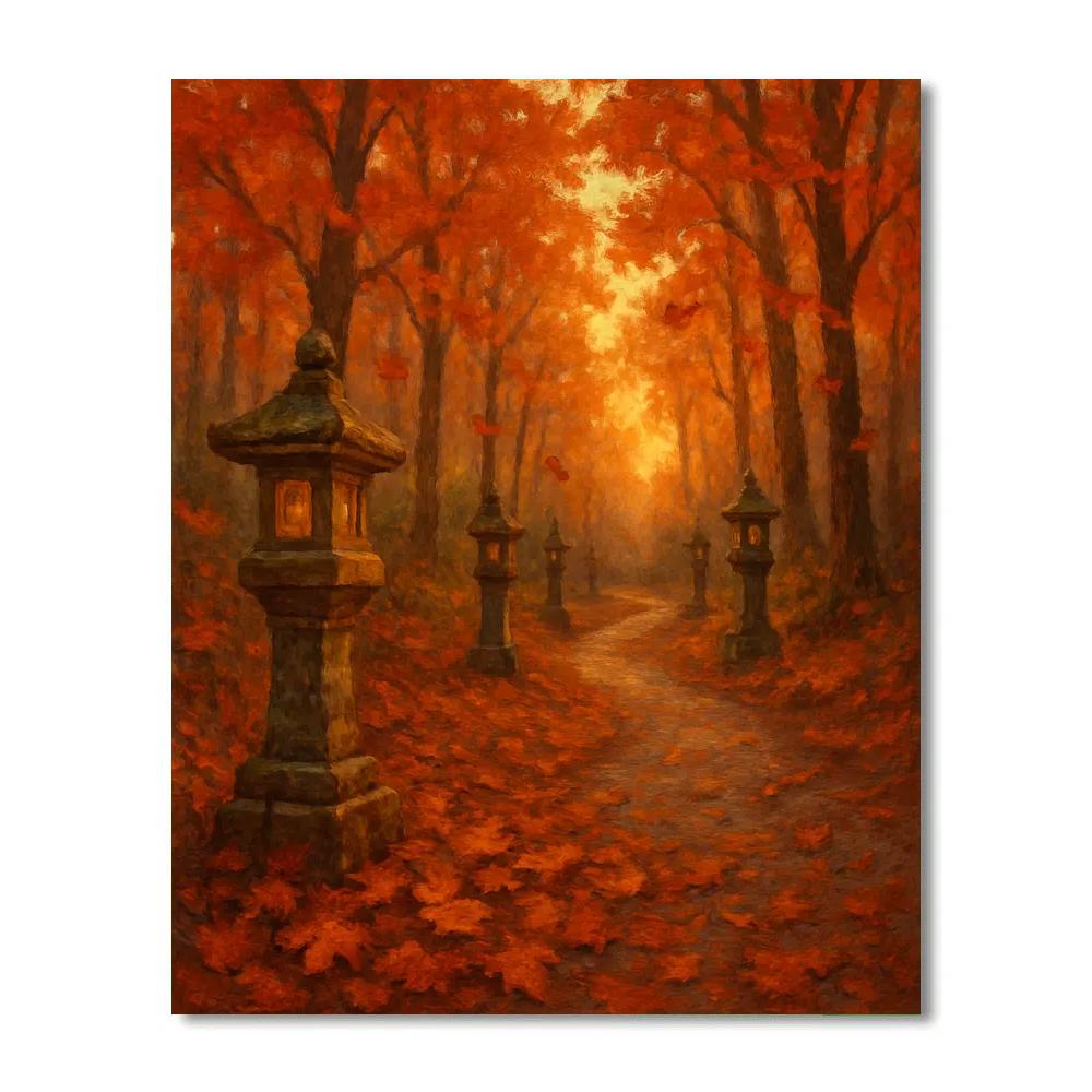 Autumn Lantern Lane painting number kit