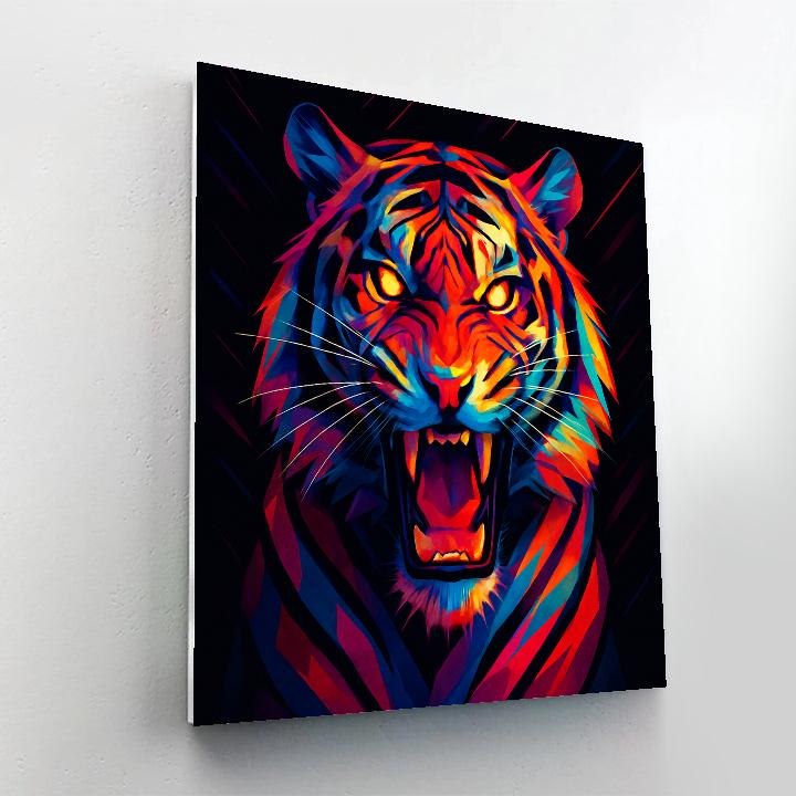 Geometric Tiger Pulse Number painting