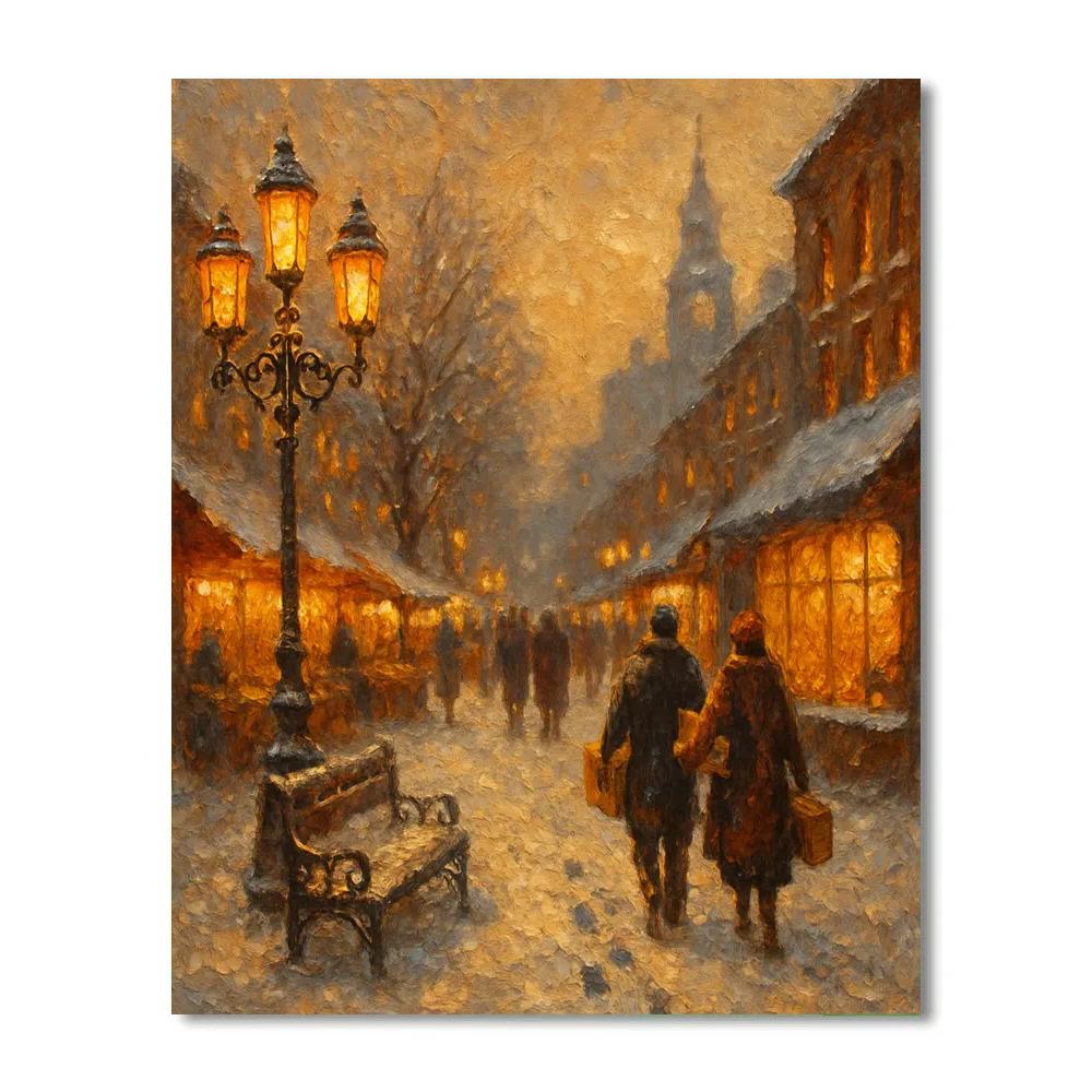 Snowbound Market Street Numbered painting kits