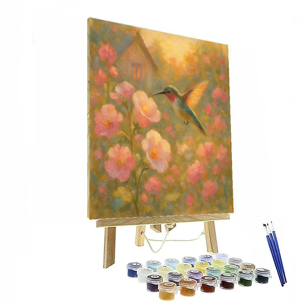 Hummingbird Tea Garden paint by number