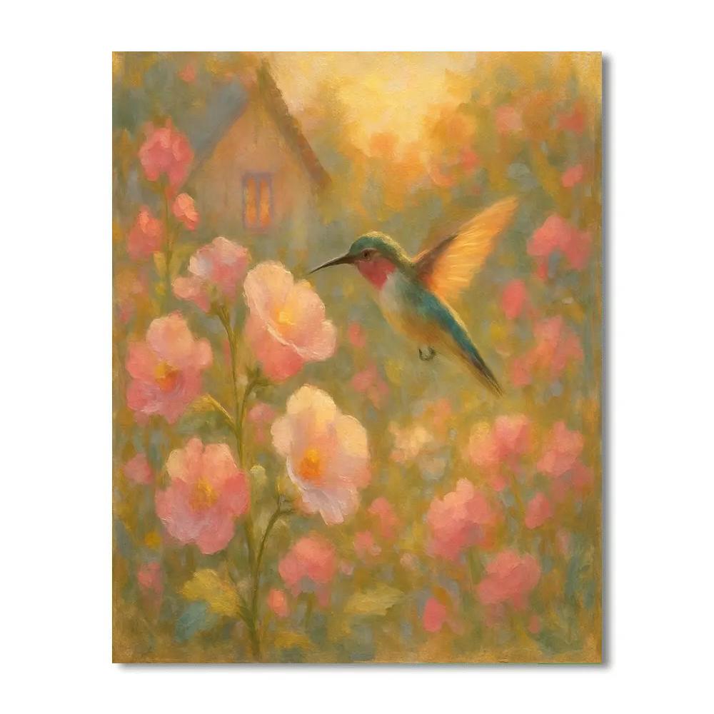 Hummingbird Tea Garden paint by number