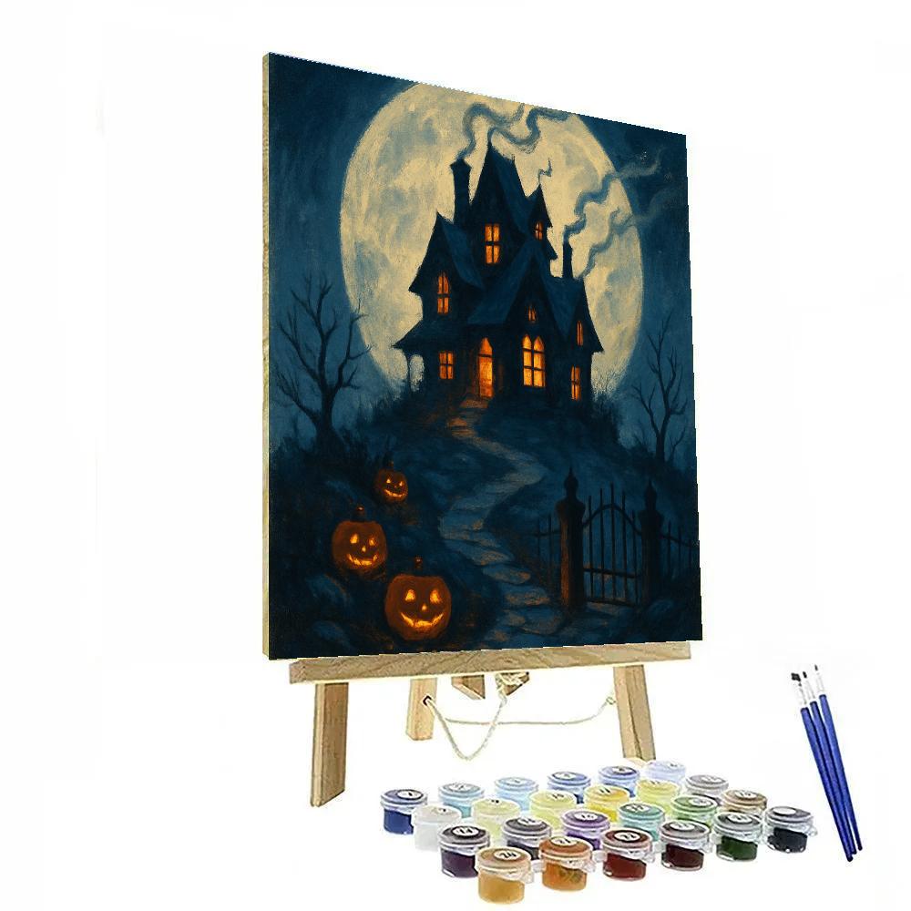Moonlit Hollow Manor Numbered painting kits