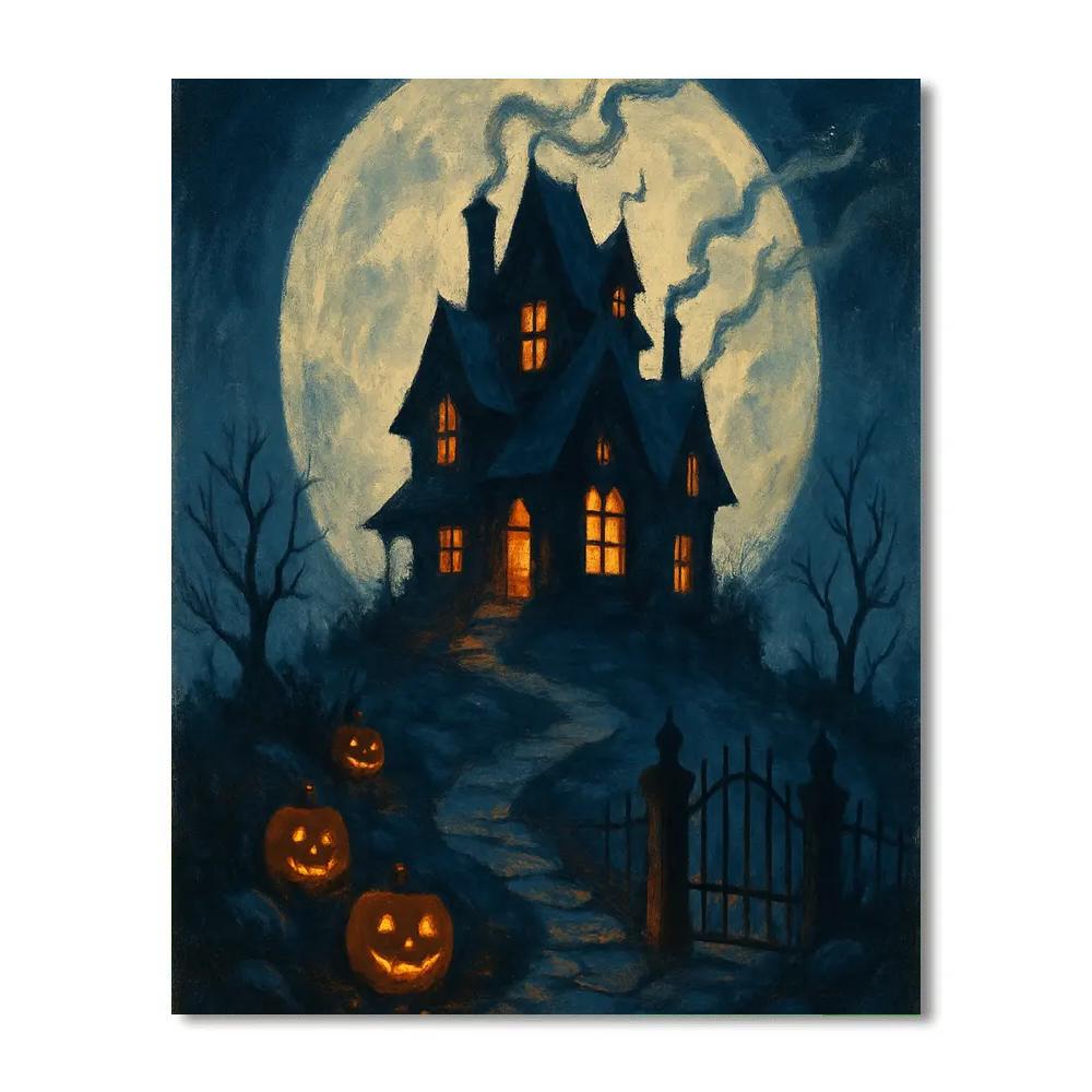 Moonlit Hollow Manor Numbered painting kits