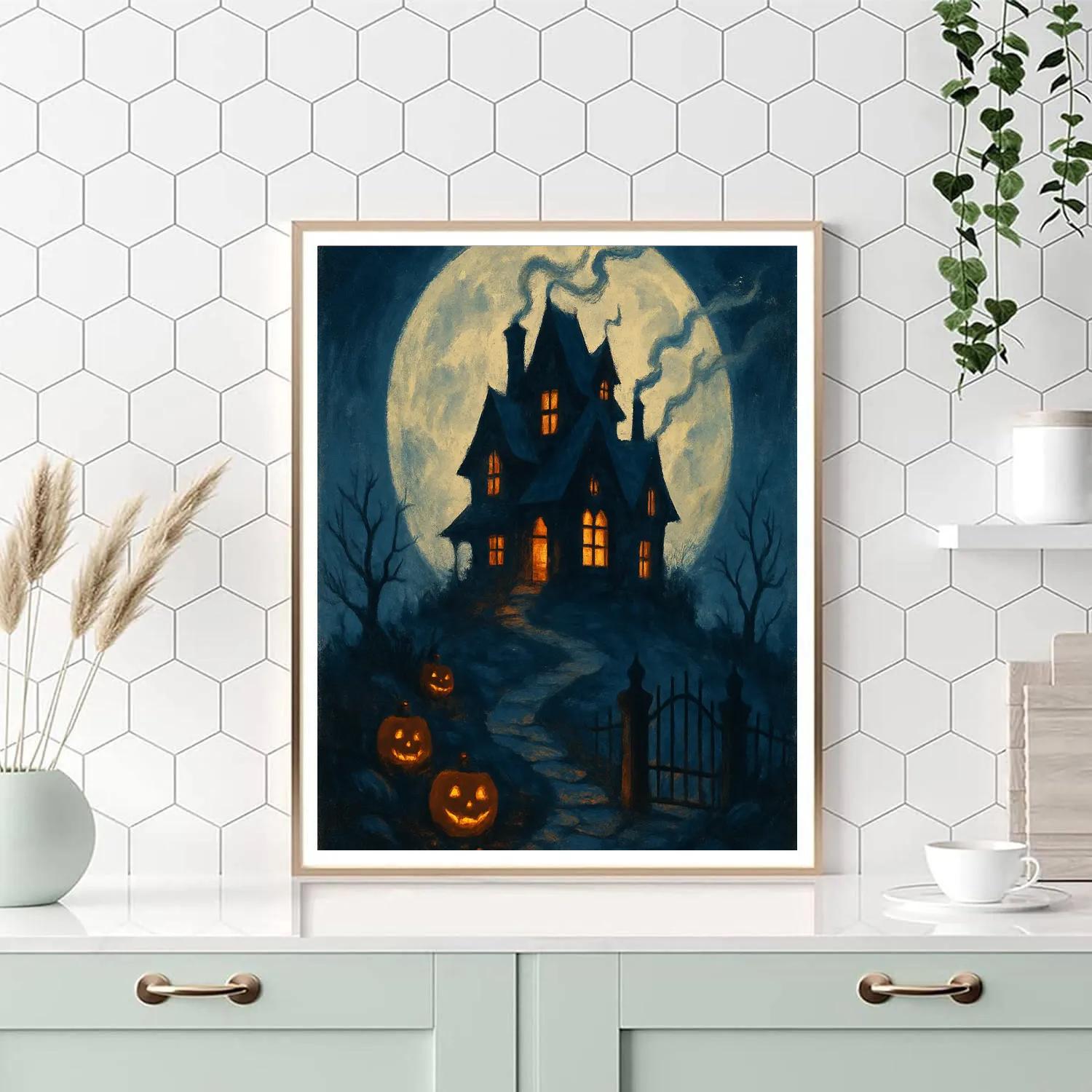 Moonlit Hollow Manor Numbered painting kits