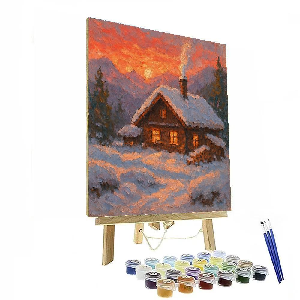 Amber Chalet Sunset paint by number