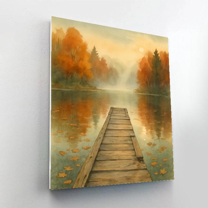 Autumn Dock And Floating Leaves paint by number