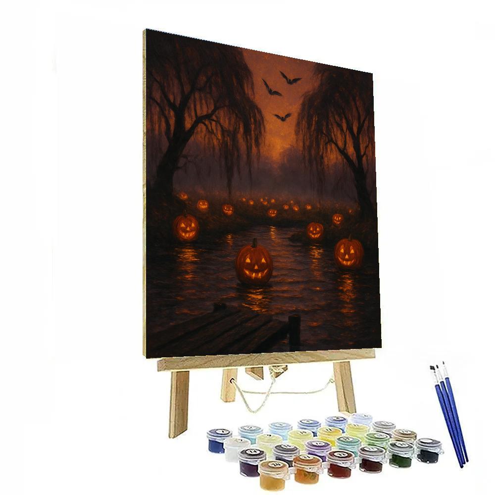 Pumpkin Lantern Harbor DIY paint by numbers
