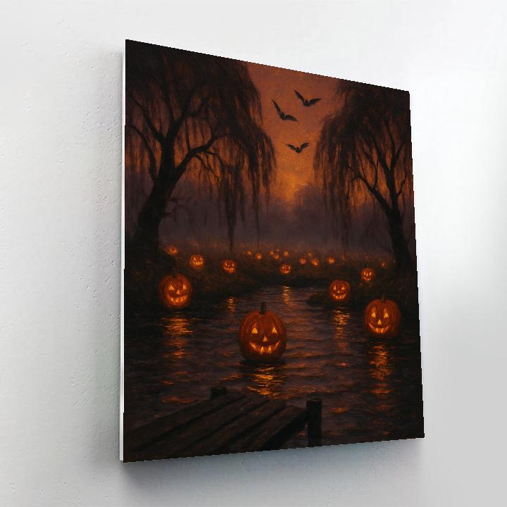 Pumpkin Lantern Harbor DIY paint by numbers