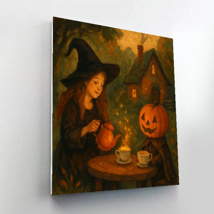Tea With The Witch At Twilight Numbered painting kits