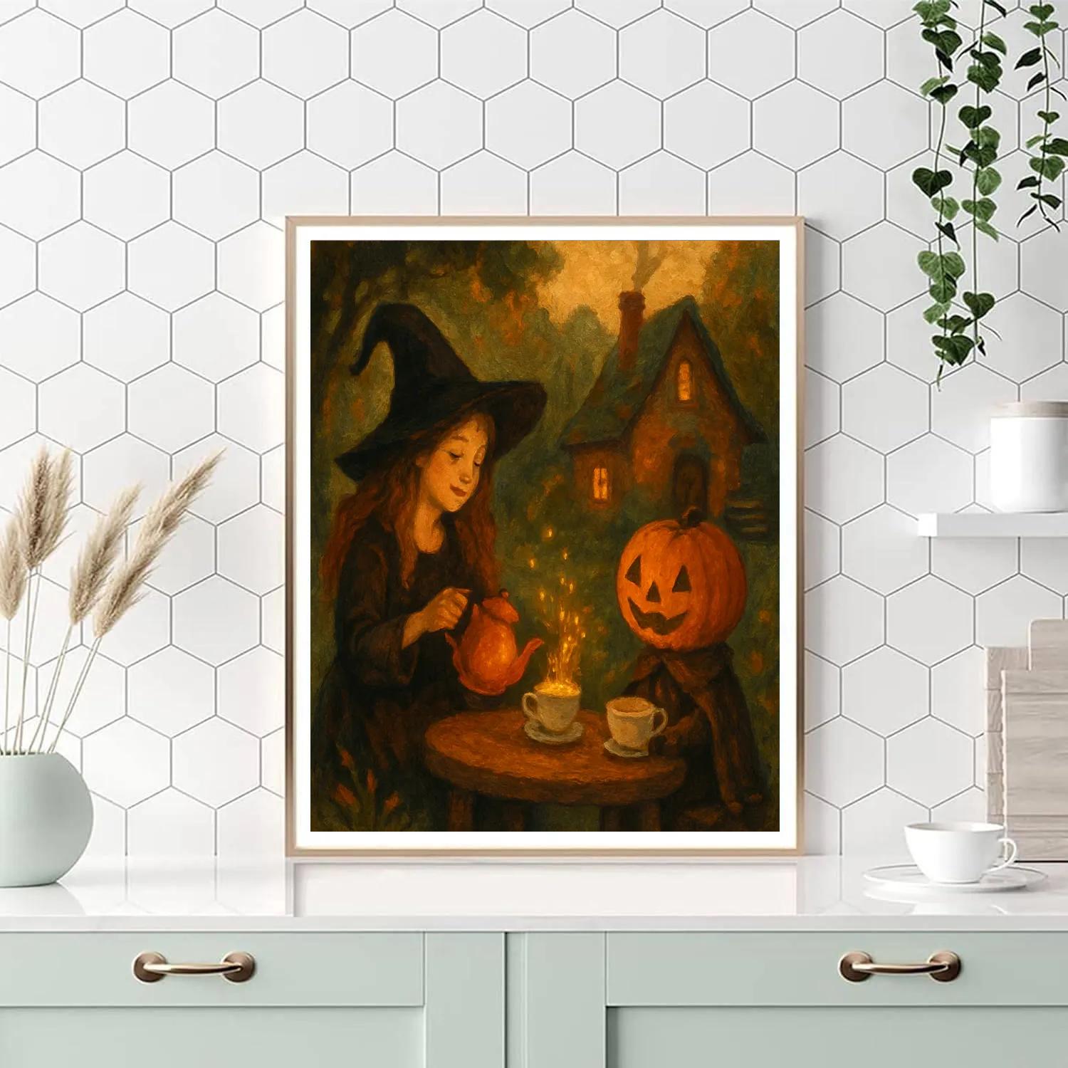 Tea With The Witch At Twilight Numbered painting kits