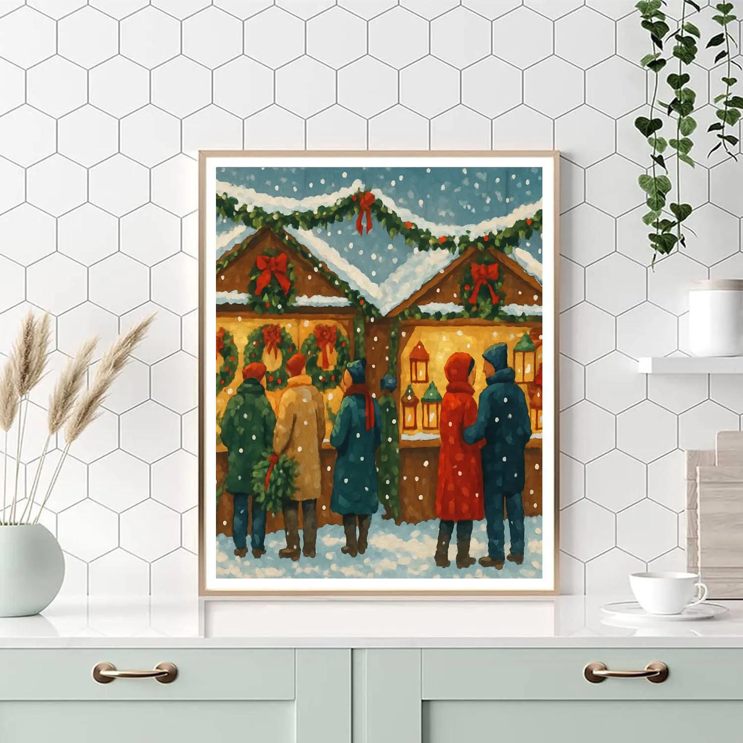 Market Of Wreaths Paint by numbers kits