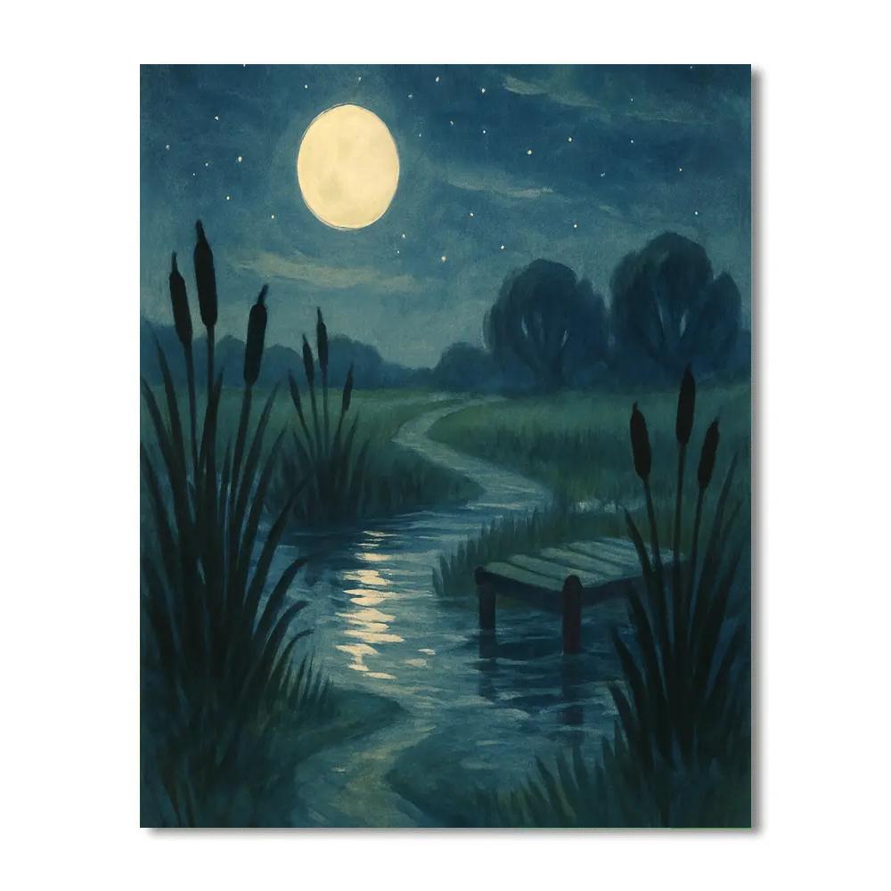 Moonlit Marshway Painting by numbers kit