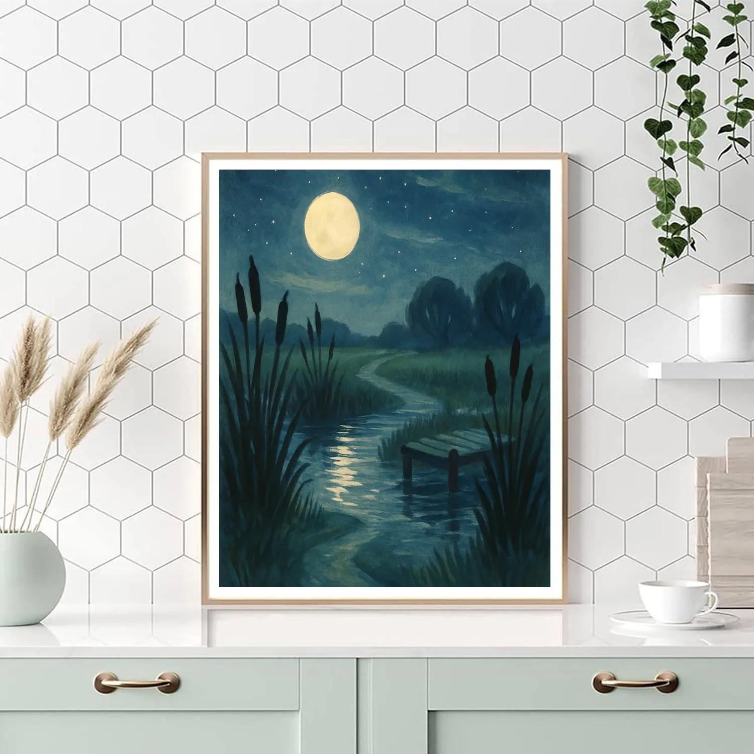 Moonlit Marshway Painting by numbers kit