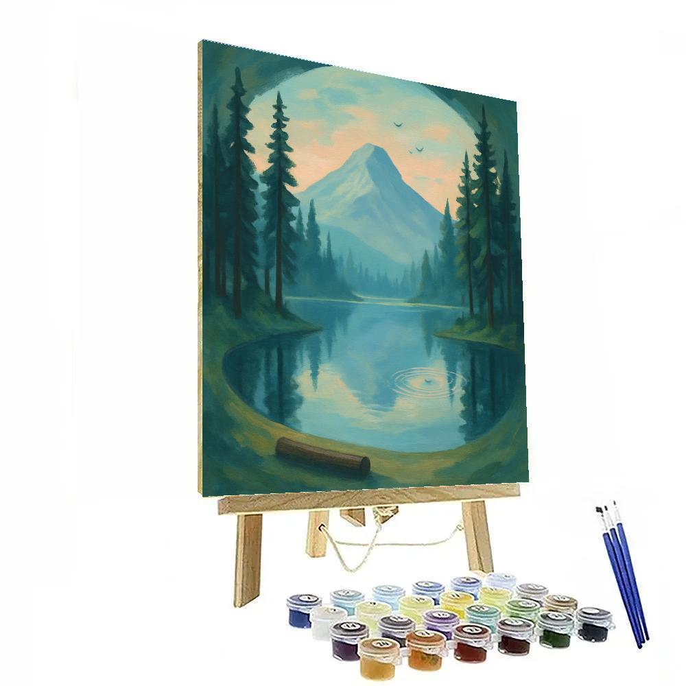 Pine Ring Mountain Mirror Number painting