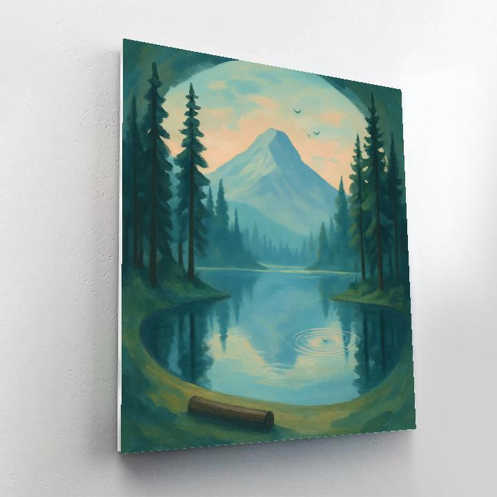 Pine Ring Mountain Mirror Number painting